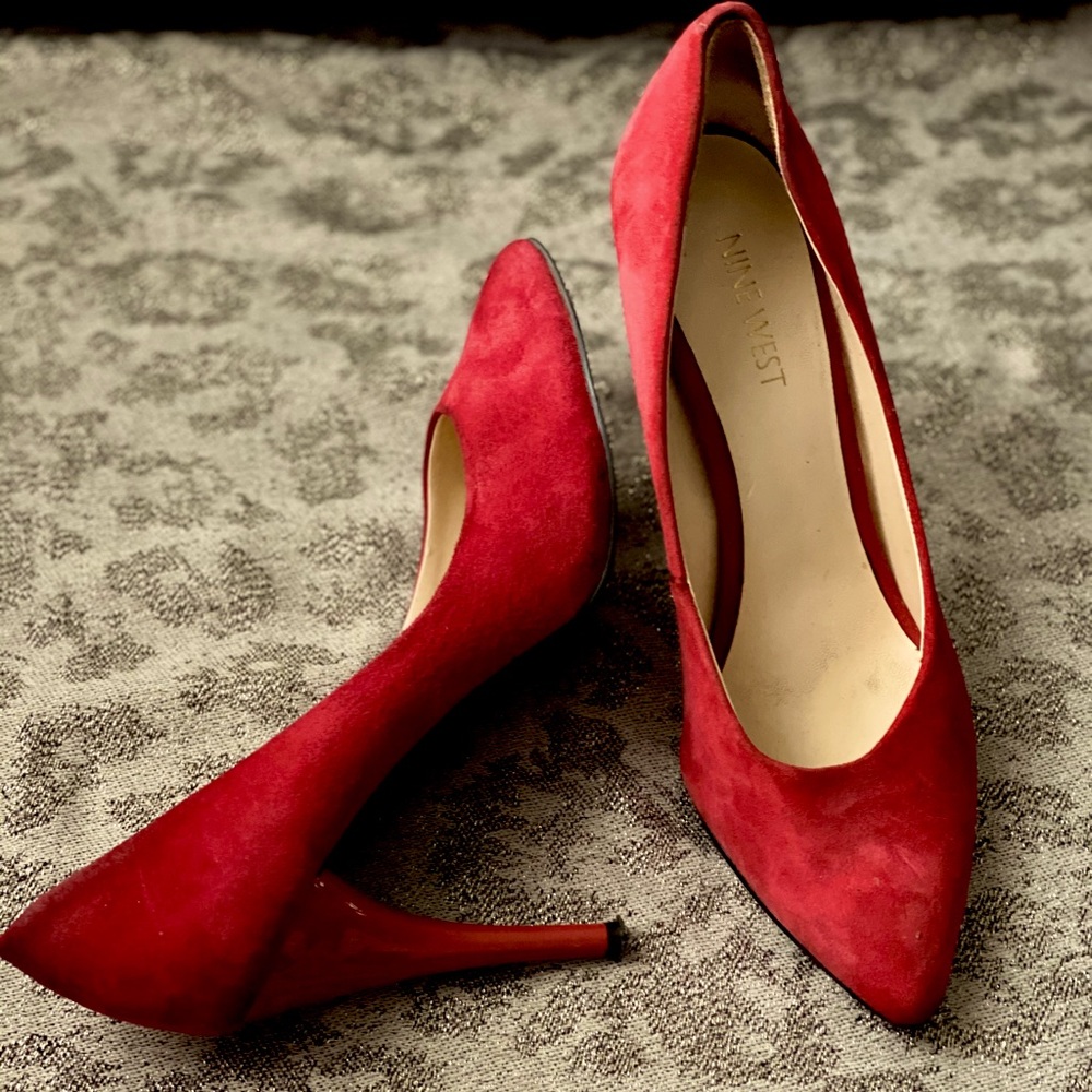 Red Suede Pumps